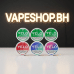Vibrant VELO nicotine pouches can in featured view, slim tobacco-free pouches for Bahrain users, various strengths 3-9mg.