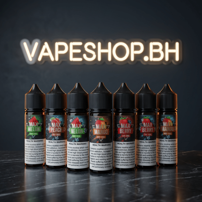 Samsvape max freebase e-juice 60ml bottle featuring dynamic label and high vg mix for thick vapor.