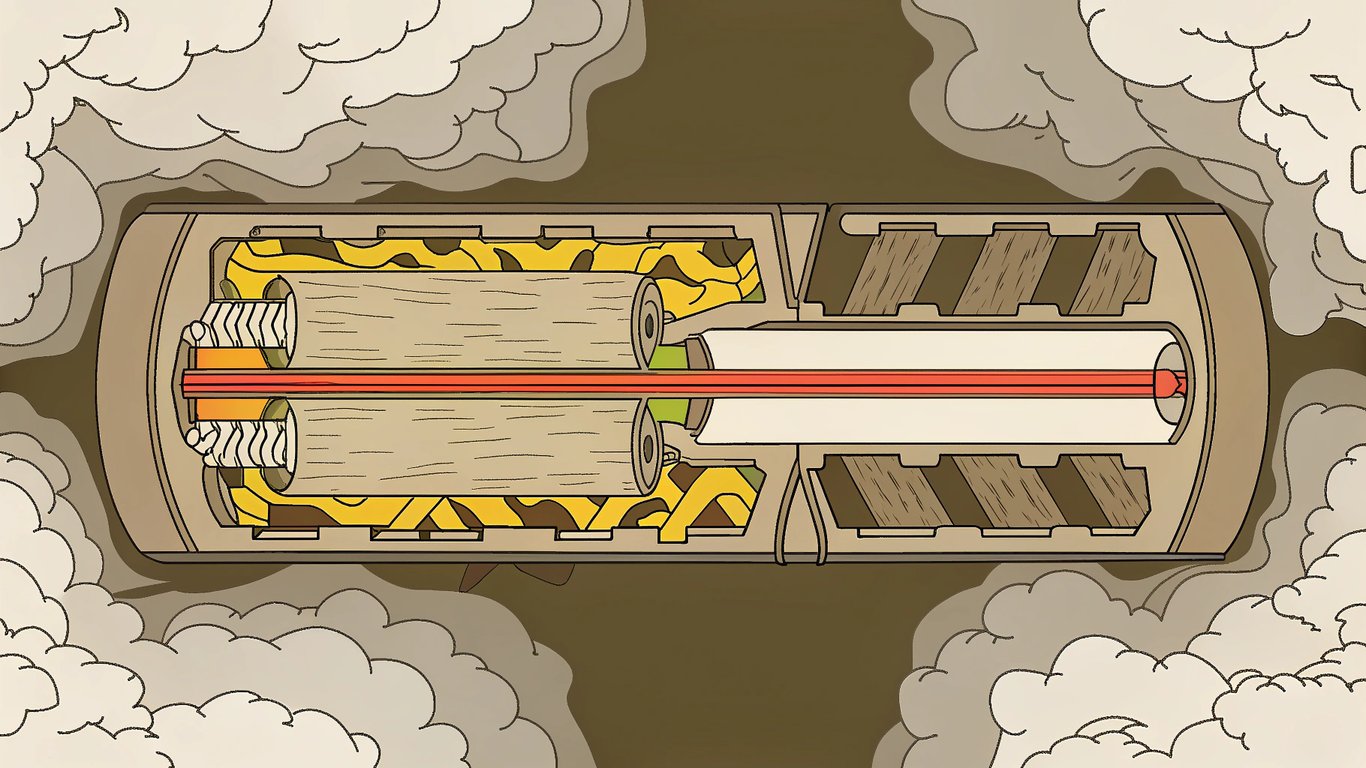 Diagram showing the internal components of a vape device and aerosol production.