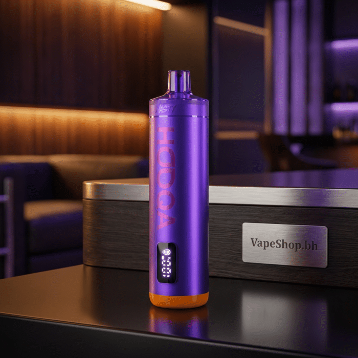 Nasty disposable vape gallery close-up of branding and puff counter display, bahrain vape store.