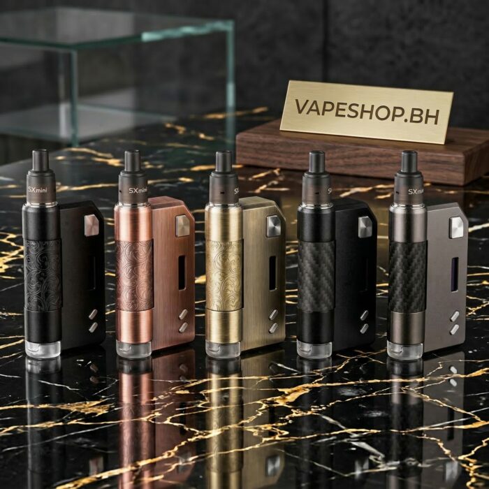 Sxmini sx auto pod mod kit with 1400mah battery, auto squonking system, sleek black all-in-one design for bahrain vapers.