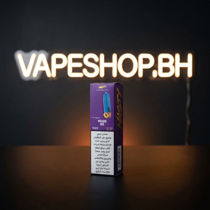 Vibrant nasty disposable vape displaying smart screen for juice levels, mesh coil tech, bahrain vape.
