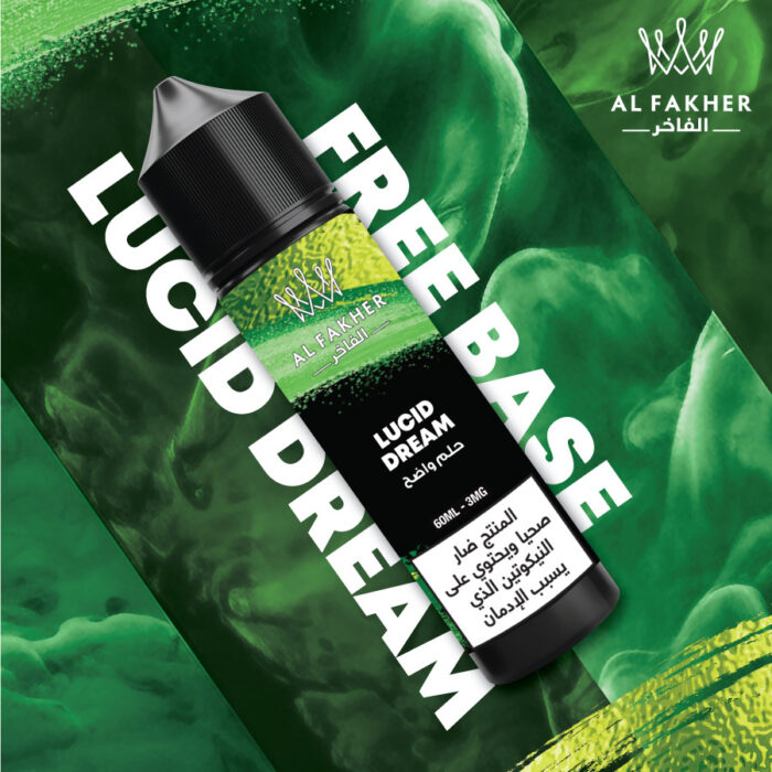 Premium alfakher e-liquids freebase 60ml 3mg, angled view of nicotine e-juice bottle bahrain vape shop