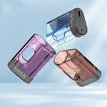 Mazaj Box 3000 puffs rechargeable disposable vape device in sleek rectangular shape with colorful LED bottom, mesh coil, Bahrain vape shop.