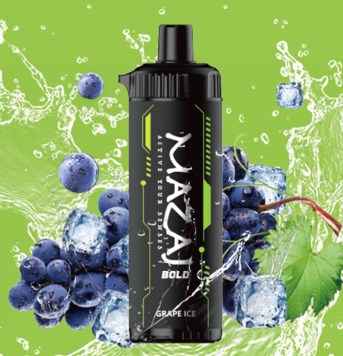 Mazaj bold فيب يحتوي على 8000 سحبة بنكهة العنب الأسود