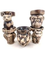 Animal design hookah head for shisha bowl in vibrant colors, perfect for Bahrain hookah sessions, clay phunnel style.