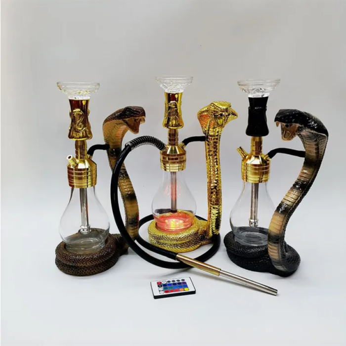 Modern snake cobra hookah pipe with curved stem for shisha tobacco sessions