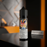Rio Freebase E-Liquid label close-up, rich e-liquid for Bahrain's vape scene.