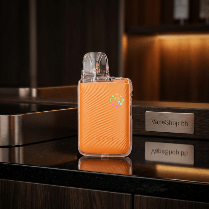 Caliburn g5 lite koko vape with glowing koko logo light, ergonomic frosted grip and lanyard hole, bahrain saltnic pod kit