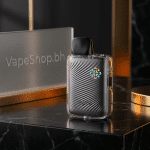 Side view of Caliburn G5 Lite KOKO showing stepless airflow slider on frosted shell, 1600mAh 3ml pod vape for Bahrain