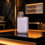 Closeup of Caliburn G5 Lite KOKO pod kit integrated 3ml pod and USB-C port, frosted KOKO style SaltNic vape in Bahrain