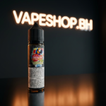 Close-up of Rio Freebase E-Liquid in clear bottle, smooth freebase vape flavor option.