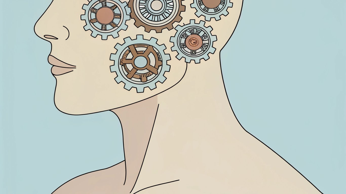 Rotating gears representing taste buds with different flavor icons, illustrating flavor adaptation and rotation.
