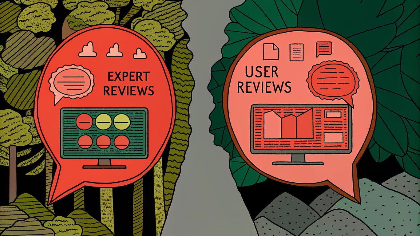 Comparison of expert reviews with technical data and user reviews with personal experiences.