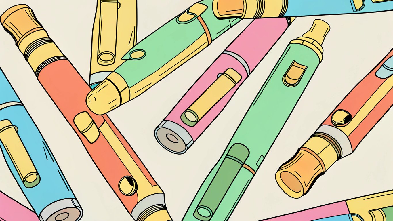 Several disposable vape pens in different colors, highlighting their single-use design.