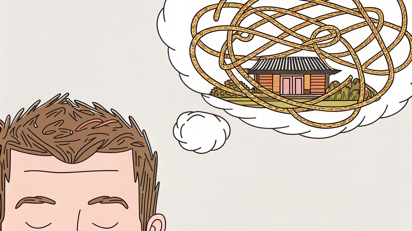 Illustration of the stress-relief paradox, showing temporary calm from vaping followed by increased underlying stress.