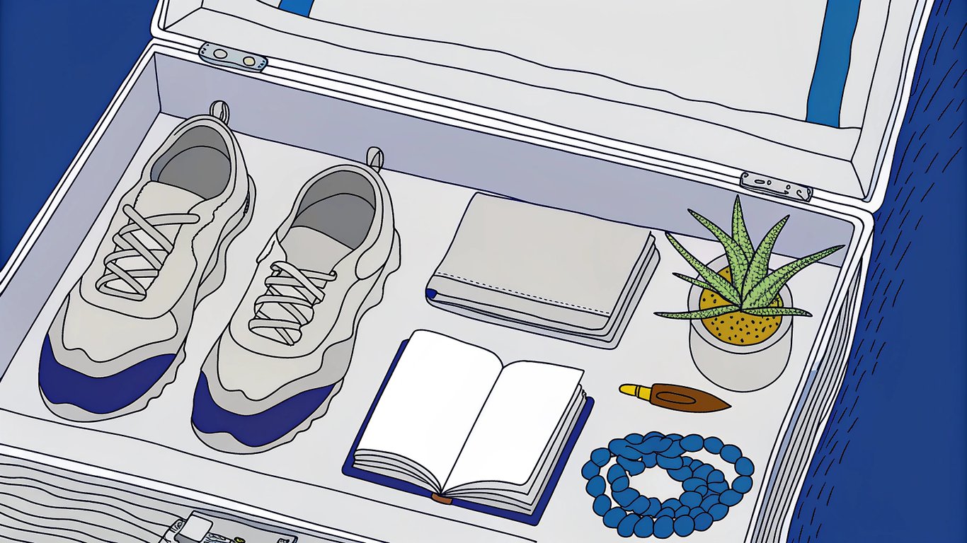 Illustration of an open toolbox filled with various items symbolizing different stress management techniques.