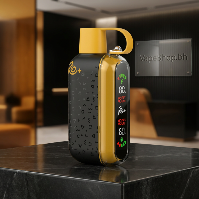 Close-up rio disposable vape mouthpiece, soft-press tip, 50mg nic salt, compact form for bahrain vape enthusiasts.