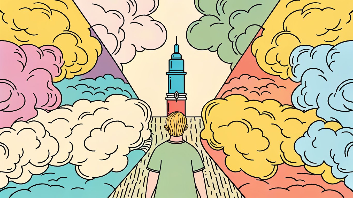 An illustration showing three diverging paths, symbolizing different vaping goals like nicotine reduction, cloud chasing, and convenience.