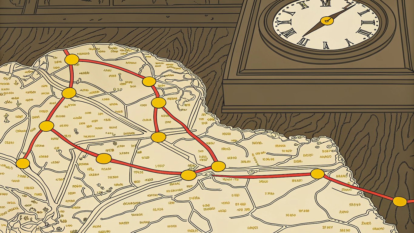 Stylized map of bahrain with glowing lines representing an interconnected network of late-night vape services.
