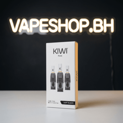 Closeup of Kiwi flavored replacement pods, vibrant packaging for Bahrain vapers, vape pods category