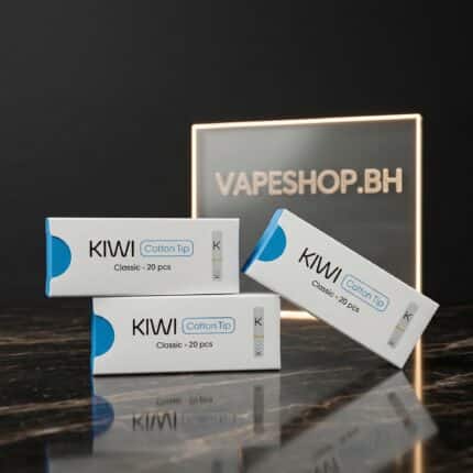 Close view of Kiwi Cotton Tips 20pcs pack, high-quality cotton mouthpieces mimicking cigarette filter for tight draw on Kiwi vape pod, Bahrain