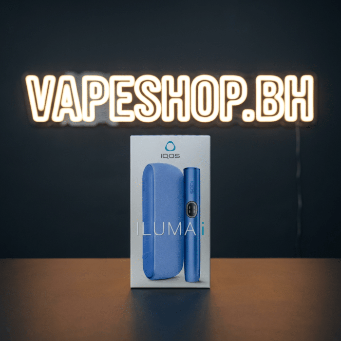 Silver iqos iluma i with metallic texture, pocket-sized ergonomic shape, up to 20 sessions per charge for bahrain vapers.