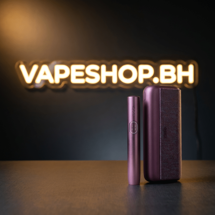 Black matte iqos iluma i with app connectivity view, battery life indicator, bahrain tobacco device.