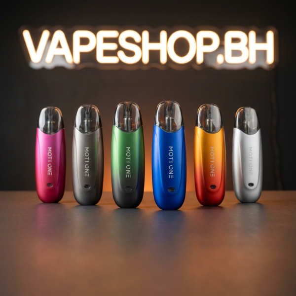 Sleek MOTI ONE KIT pod device in metallic finish with 350mAh battery and 1.85mL pod for Bahrain vapers.