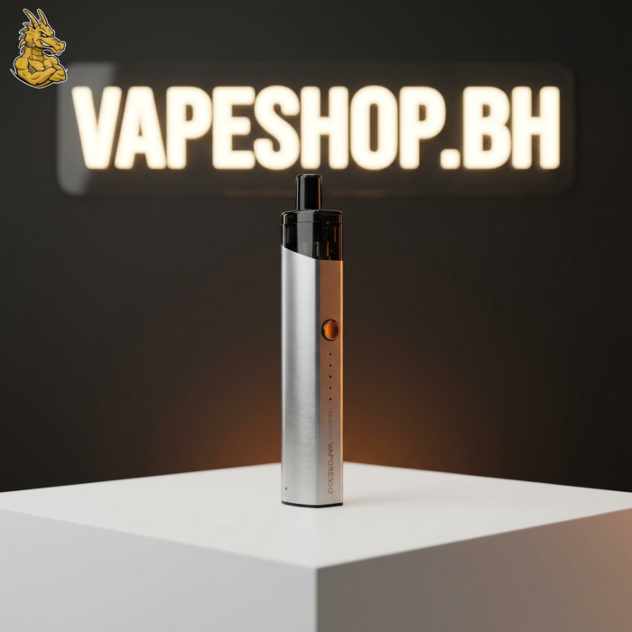 Vaporesso podstick pod system in black with gold details, showing top-fill design for easy e-liquid refills.