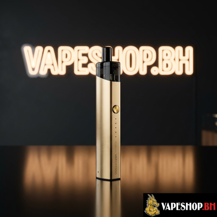 Compact vaporesso podstick device displaying 5-level battery indicator, ideal bahrain salt nic pod vape.