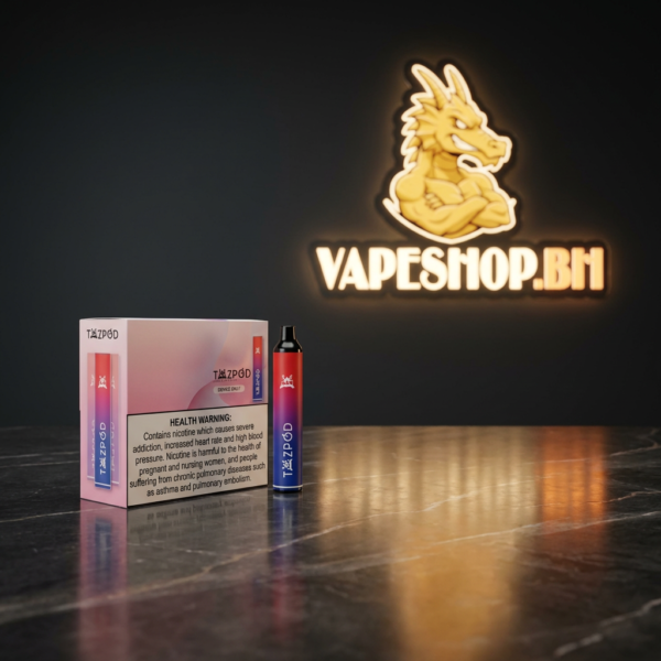 Compact white MOOSH Tazpod device, sleek reusable pod battery for Bahrain vapers, draw-activated everyday carry.