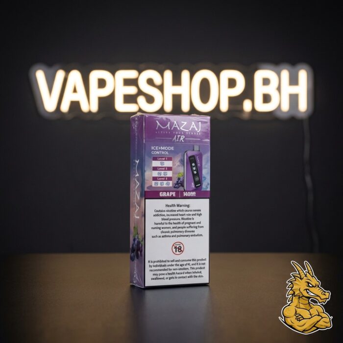 Mazaj air 14000 puffs in elegant color variant, long-lasting puffs for bahrain vape shop buyers.