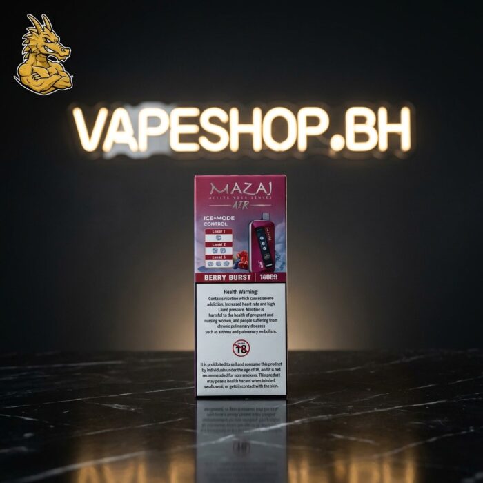 Mazaj air 14000 puffs full view with shine, reliable choice for bahrain vaping on the go.