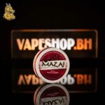 Mazaj pouches in tin at angle, emphasizing slim white design for on-the-go Bahrain vaping