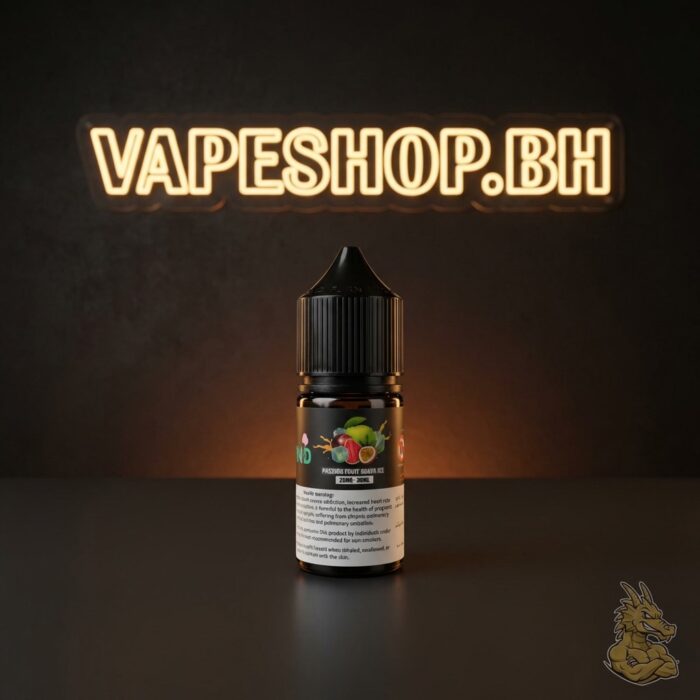 Angled view of trand saltnic 30ml vape juice bottle highlighting premium label details