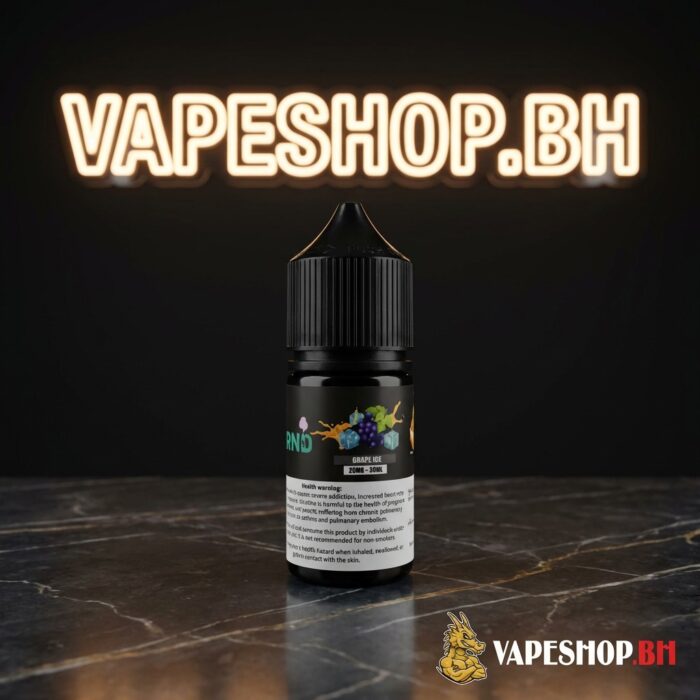 Side profile of trand saltnic e-liquid 30ml showcasing sleek bottle shape and branding