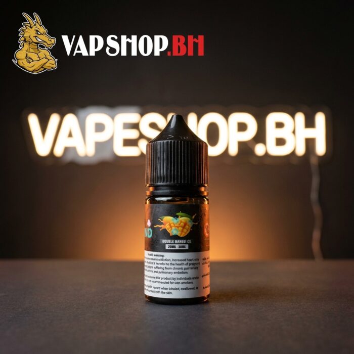 Trand saltnic vape juice bottle tilted to reveal glossy label and bahrain-ready packaging