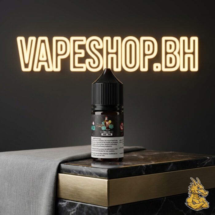 Top-down view of trand e-liquids saltnic bottle emphasizing cap and flavor name