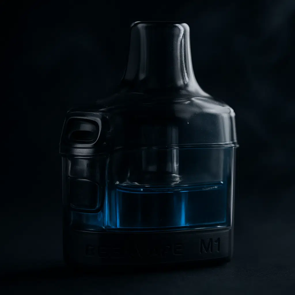 Geekvape M1 Cartridge Review: Complete Guide To Replacement Pods For Wenax Devices 2 Close-up of geekvape m1 cartridge side filling design and clear-view pod for easy refilling.