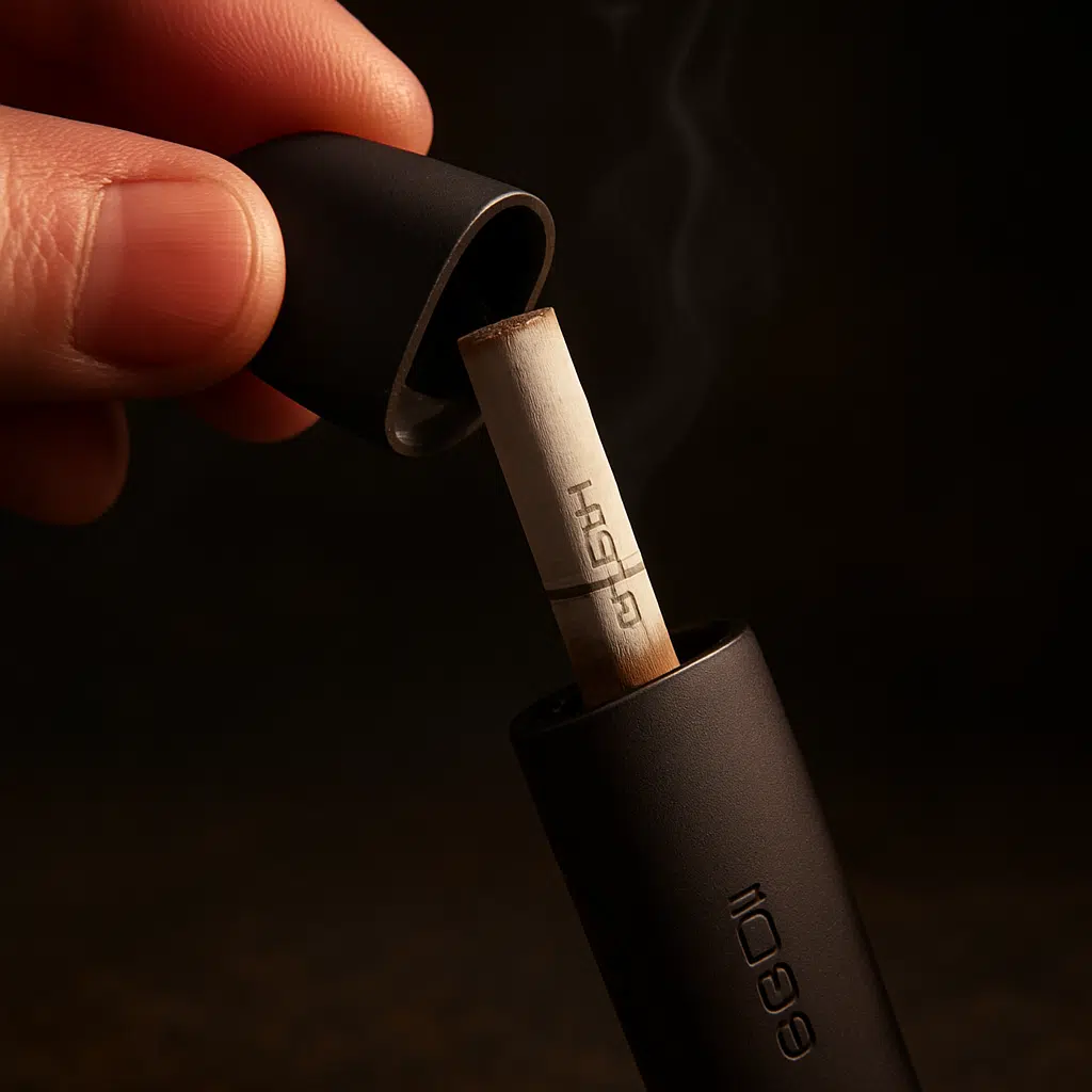 Heets Cigarettes In Bahrain: The Complete Guide To Heat-Not-Burn Tobacco Sticks 3 Removing used heets tobacco stick from iqos in bahrain, easy disposal feature