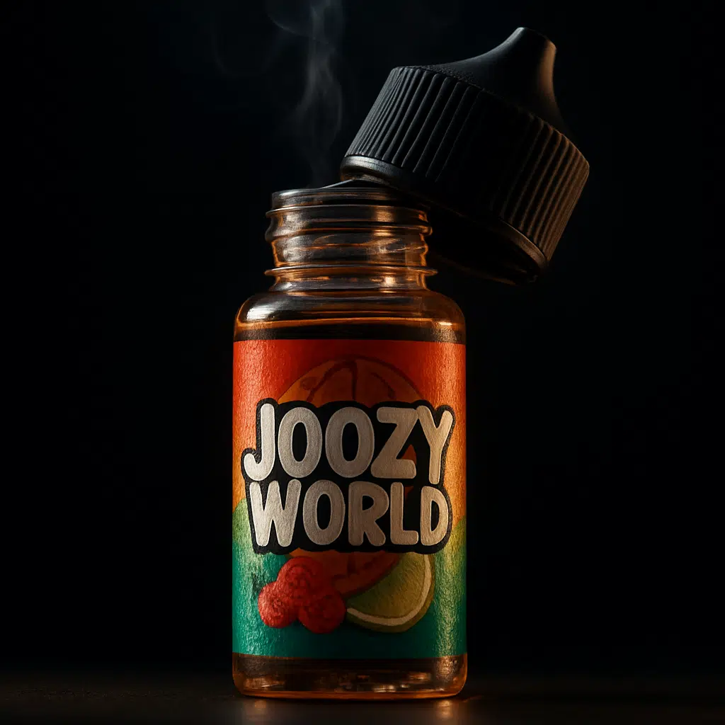 Joosy World E-Liquids Freebase: Premium Cloud Chasing E-Liquid For Bahrain Vapers 3 Joosy world e-liquids freebase bottle detail with smooth freebase nicotine and bold flavor accents