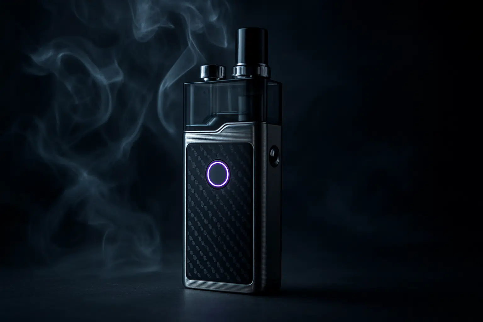 Lost vape orion plus pod system hero image showcasing dramatic vapor clouds and premium build for mtl and dl vaping.