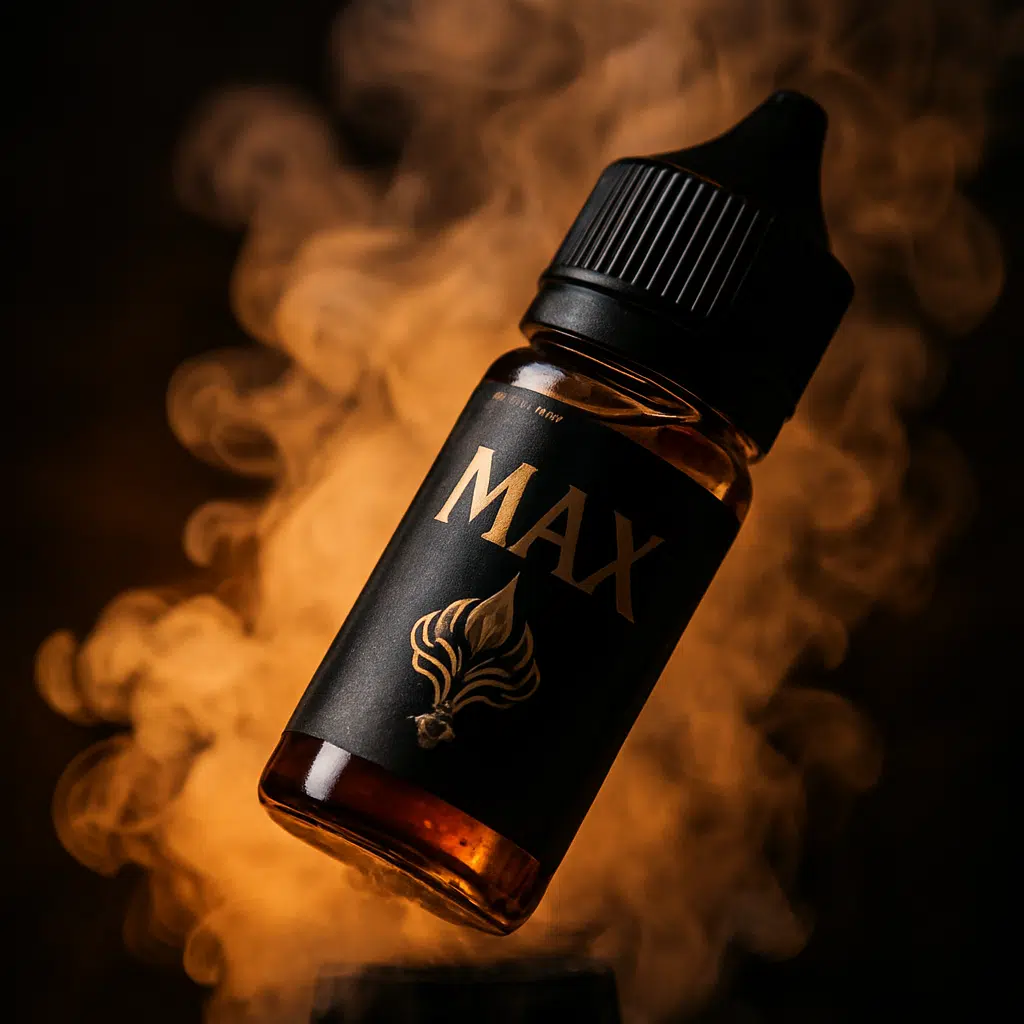 Max E-Liquids Freebase: The Ultimate Guide To Big Clouds And Bold Flavor 2 Max e-liquids freebase bottle with dense vapor clouds demonstrating big cloud production