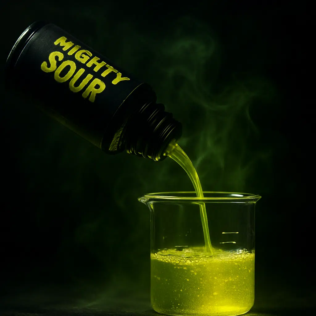 Mighty Sour E-Liquids Freebase: Bold Tang &Amp; Sharp Throat Hit For Sub-Ohm Vapers 3 Mighty sour e-liquids freebase inline image capturing pouring e-liquid with tangy vapor trails
