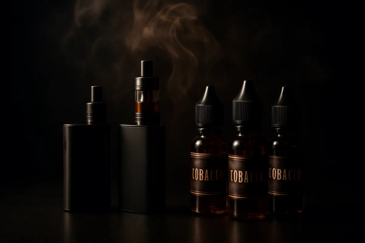 Hero image of nicotine vapes and tobacco flavors for Seef Bahrain 2026