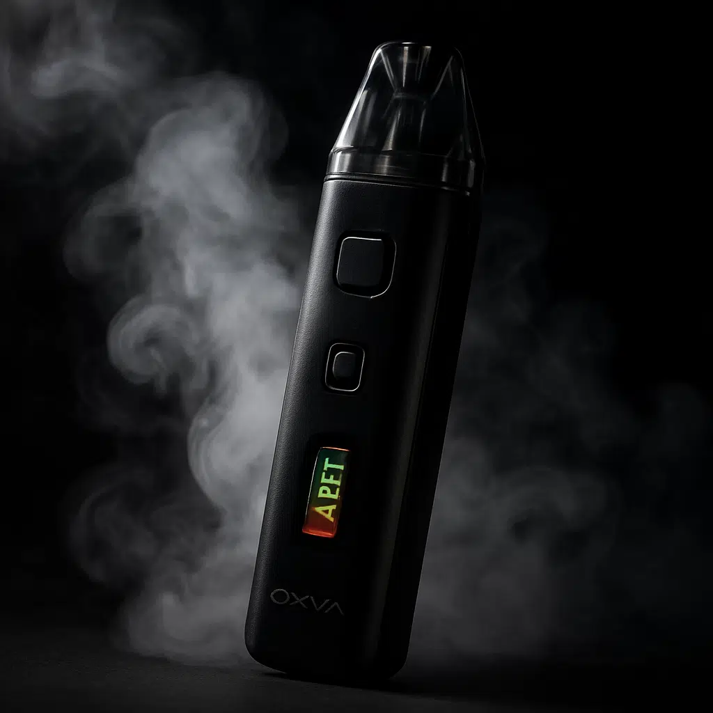Oxva Xlim 3 Ultra: Premium Touchscreen Pod Kit Review 3 Oxva xlim 3 ultra with top-fill pods and vapor output detail