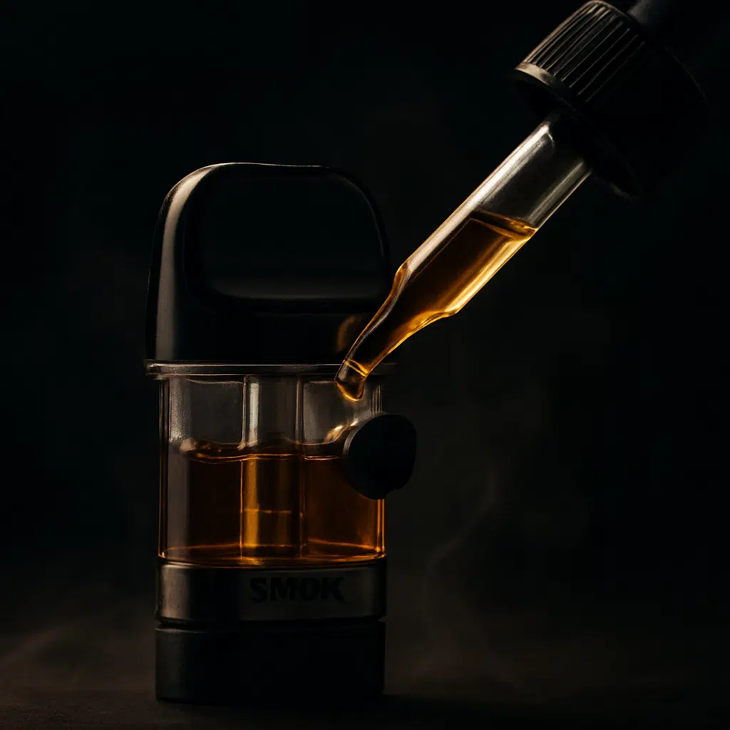 Smok Novo Replacement Pods: Complete Compatibility Guide &Amp; Maintenance Tips 2 Close-up of refilling smok novo replacement pod via side-fill port, maintenance tips image