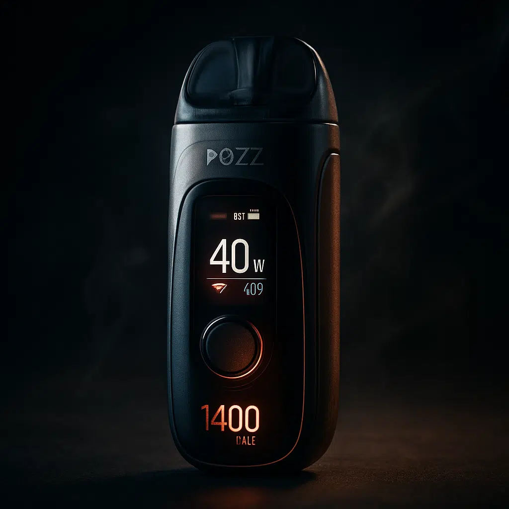 Smok Pozz X Review: Complete Guide To Smok'S 10-Year Anniversary Pod Kit 3 Smok pozz x pod kit color display showing adjustable 5-40w wattage and 1400mah battery