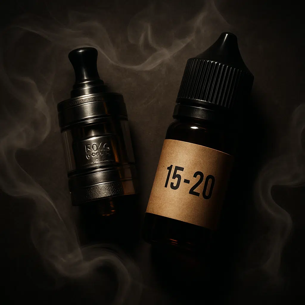 Vandyvape Bskr V1.5 Mtl Rta: Complete Guide To Tight Draws And Bold Flavor 3 Vandyvape bskr v1. 5 mtl rta paired with nicotine salt e-liquid in moody studio setting with vapor effects